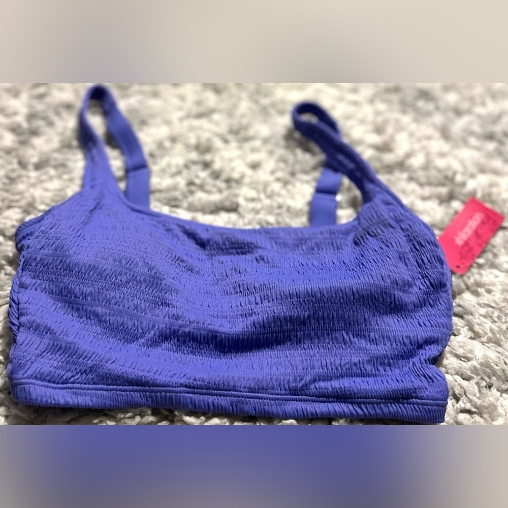 ‼️RARE‼️🎸Xhilaration🎸🔥NWT🔥Textured Square Neck Bralette Bikini Top in Purple—M